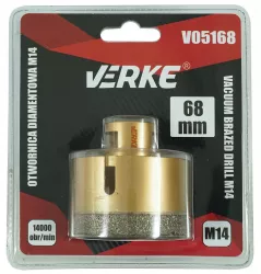 Carota diamantata pentru piatra gresie si beton 68mm M14 V05168 Verke 