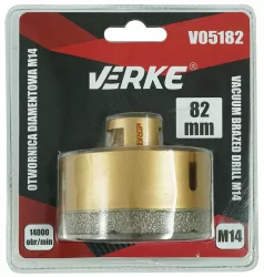 Carota diamantata pentru piatra gresie si beton 82mm M14 V05182 Verke 
