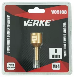 Carota diamantata pentru piatra gresie si beton 8mm M14 V05108 Verke 