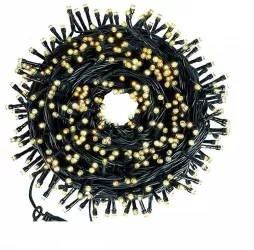 Instalatie De Craciun SIKS Liniara 24 M 300 LED -uri Cu 8 jocuri de lumini Pentru Exterior/Interior Fir Verde Inchis Alb Cald 