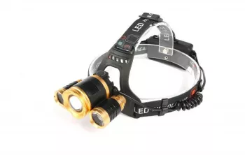 Lanterna frontala de cap T6 LED cu 2x Q5 zoom 1-2000x 18A KD1246 KraftDele 