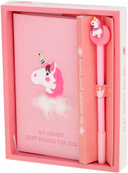 Set Cadou pentru Copii Caiet cu Unicorn finisat cu piele Ecologica Pi- cu Unicorn 
