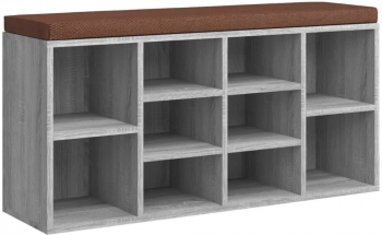 vidaXL Banca pentru pantofi gri sonoma 103x30x48 cm lemn prelucrat 