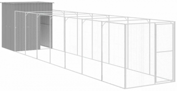 vidaXL Cusca de caine and tarc gri deschis 165x863x181cm otel galvanizat 