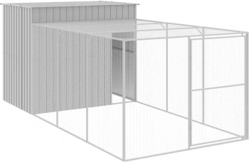 vidaXL Cusca de caine and tarc gri deschis 214x457x181cm otel galvanizat 