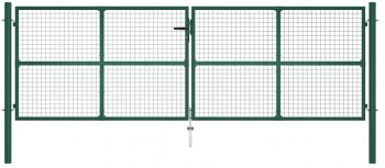 vidaXL Poarta de gradina din plasa verde 400 x 125 cm otel 