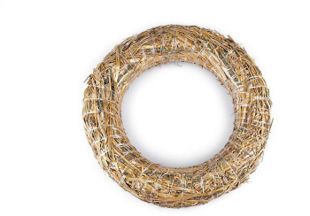 Coronita din paie decorabila Crisalida rotunda diametru 30 cm Ivory 