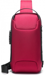 Rucsac crossbody/de umar impermeabil antifurt cu port de incarcare USB Bange 34X18X10 cm Rosu 