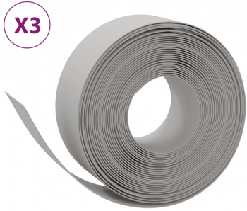 vidaXL Borduri de gradina 3 buc gri 10 m 20 cm polietilena 
