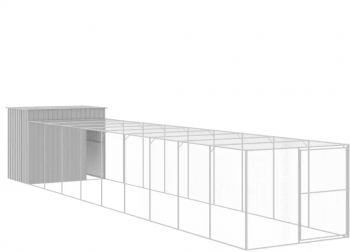 vidaXL Cusca caine and tarc gri deschis 214x1069x181 cm otel galvanizat 