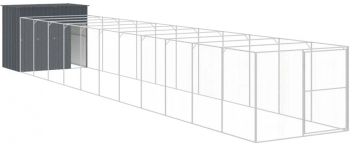 vidaXL Cusca caine cu tarc antracit 214x1273x181 cm otel galvanizat 