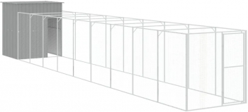 vidaXL Cusca de caine and tarc gri deschis otel galvanizat 