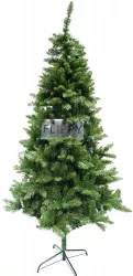 Brad artificial de Craciun clasic pentru interior/exterior inaltime 210 cm diametru 125 cm 957 ramuri Flippy verde suport metalic in