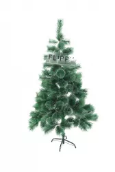 Brad artificial de Craciun tip pin inzapezit inaltime 150 cm diametru 85 cm 160 ramuri cu ace 3D 12 cm Flippy verde cu varfuri ninse s 