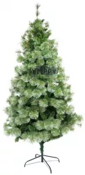 Brad artificial de Craciun tip pin pentru interior/exterior inaltime 210 cm diametru 125 cm 980 ramuri Flippy verde suport metalic in 