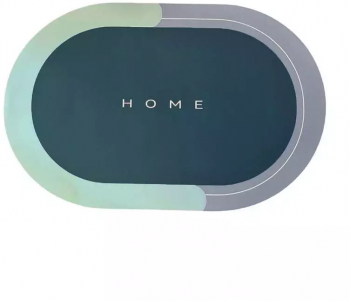 Covor de Baie Antiderapant SIKS Model &bdquo Home&rdquo Oval 57 x 38 cm Verde / Blue 