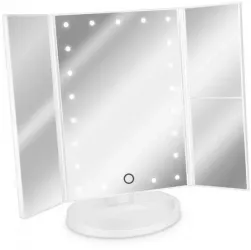 Oglinda SIKS® pentru make-up marire x2 x3 rotire 180 cu baterii alb