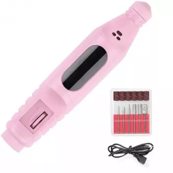 Pila electrica unghii SIKS&reg 6 capete interschimbabile viteza reglabila 20000 rpm roz 