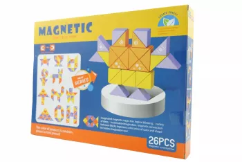 Set inteligent de constructie cu piese magnetice 26 piese pentru copii +3 ani multicolor 
