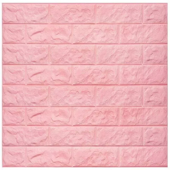 Tapet 3D Autoadeziv SIKS® model caramida in relief roz design modern rezistent la apa usor de curatat dimensiuni 77x70cm 