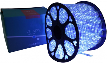 Instalatie Craciun 98 m 2352 Led-uri Furtun Luminos Alb rece/ Albastru Transformator Sectionabila 220 V Flippy 