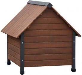 Pet Cusca de caine cu clapete de plastic Rustique maro 76x76x72cm