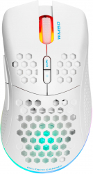 Mouse de gaming wireless RGB ultralight DELTACO GAMING WM80, 4800 DPI, 70g, SPCP6651, 1000Hz, alb