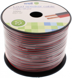 Cablu difuzor rosu/negru 2X0.35 100m Well 