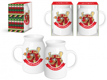 Cana portelan 350ml Merry Christmas Ren Bg-Tech 