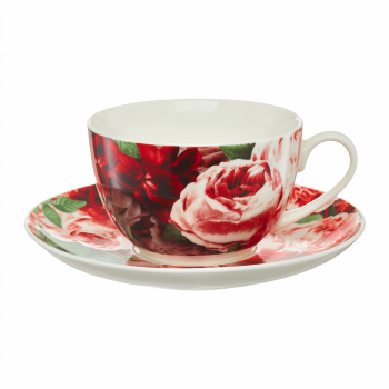 Set servire ceai sau cafea 12 piese 6 persoane portelan AMBITION Peony 