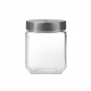 Borcan depozitare cu capac inox 1.3L patrat DOMOTTI Milos 
