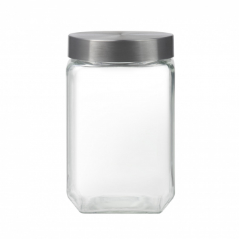Borcan depozitare cu capac inox 1.8L patrat DOMOTTI Milos