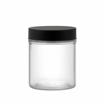Borcan depozitare cu capac negru 0.7L rotund DOMOTTI Milos 