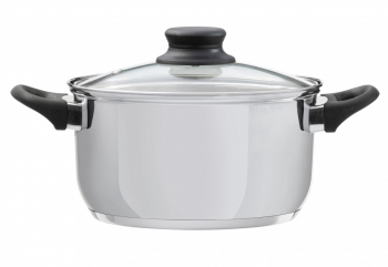 Oala inox cu capac din sticla 16cm 1.8L DOMOTTI Lima 