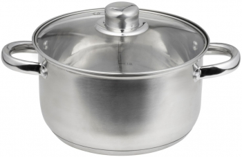 Oala inox cu capac din sticla 20cm 3.1L DOMOTTI Santo 