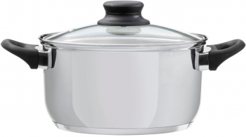 Oala inox cu capac din sticla 22cm 4.7L DOMOTTI Lima 