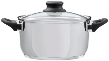 Oala inox cu capac din sticla 24cm 6.1L DOMOTTI Lima 