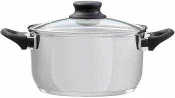 Oala inox cu capac din sticla 26cm 7.6L DOMOTTI Lima 