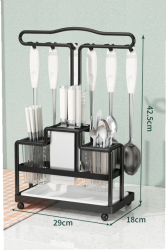 Organizator bucatarie TRENDY and rsquo S negru 29X18X425 CM 