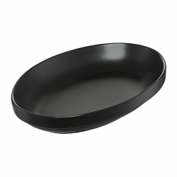 Platou oval 14x9.5cm portelan negru AMBITION Salsa 