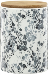 Recipient depozitare cu capac din bambus 1.11L model floral AMBITION Tuvo 