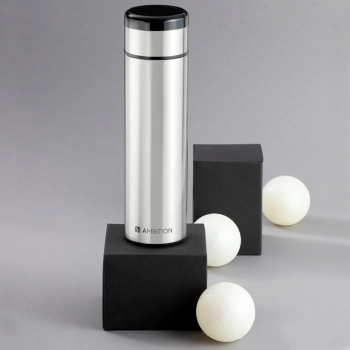 Termos inox 420ml cu indicator LCD pentru temperatura argintiu AMBITION Indi 