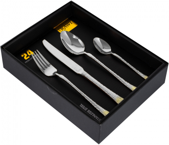 Set 24 tacamuri cu model stainless stell pentru 6 persoane RAWI-24GF 
