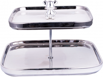 Tava fructe cu doua nivele aspect satinat 18 5X20.5X25 CM 