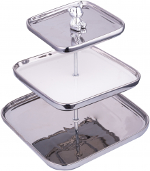Tava fructe cu trei nivele aspect satinat 32X25X20.5X15 CM 