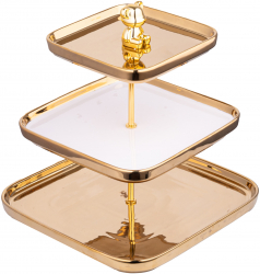 Tava fructe cu trei nivele gold 32X25X20.5X15 CM 