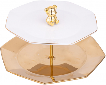 Tava fructe TRENDY and rsquo S cu doua nivele gold 20X25 CM 
