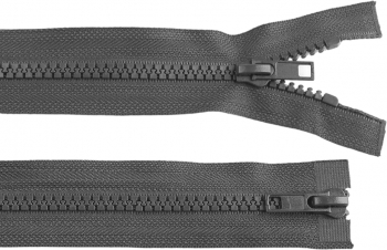 Fermoar plastic detasabil 2 cursoare lungime 90 cm Gri 