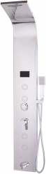 Panou dus TRENDY&rsquo S cu hidromasaj inox 5 functii Digital Thermo cromat lucios cu led 
