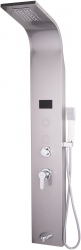 Panou dus TRENDY&rsquo S cu hidromasaj inox 5 functii Digital Thermo gri satin cu led 